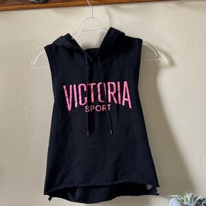 Victoria Sport Black Sleeveless Hoodie